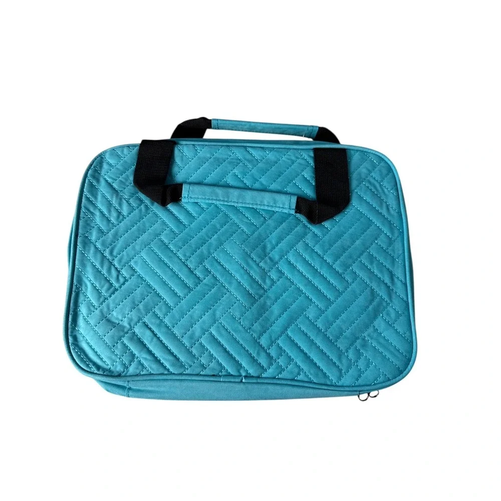 Bang & Carsen Turquoise Quilted Toiletry Bag Lightweight Travel Makeup Organizer